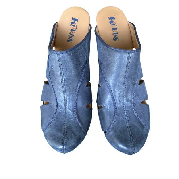 KORKS Clogs, Neneh - BLUE with faux chunky wooden heels, size 10 womens - Picture 2 of 9